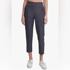 Calvin Klein Performance Front Pleated Tapered Pants-Small Charcoal
